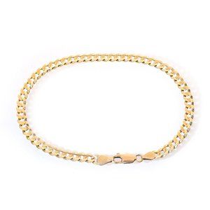 4.6 Mm Cuban Link Curb Chain Italy 14k Gold Bracelet